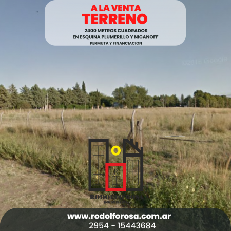 Terreno de 2400 m2 en esquina Plumerillo y Nicanoff, Santa Rosa, La Pampa