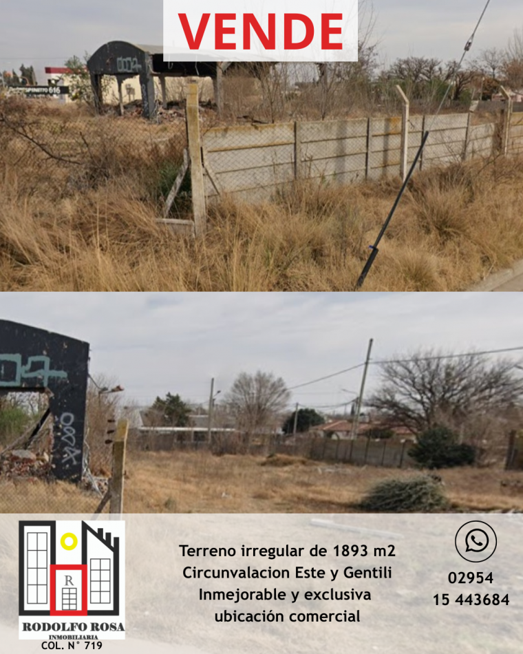 Terreno comercial sobre Circunvalacion Este y Gentili, Santa Rosa, La Pampa