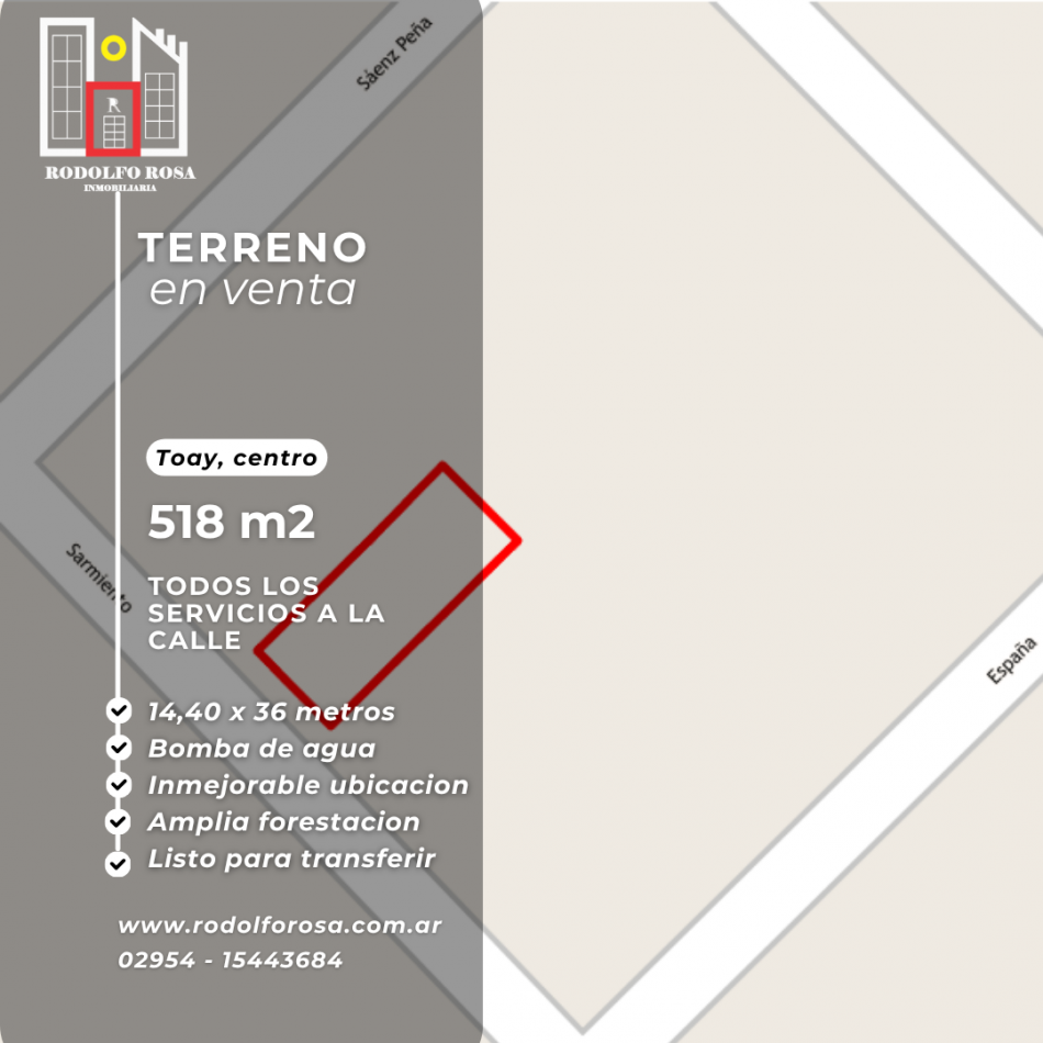 OPORTUNIDAD PARA INVERSORES - TERRENO CENTRICO EN TOAY