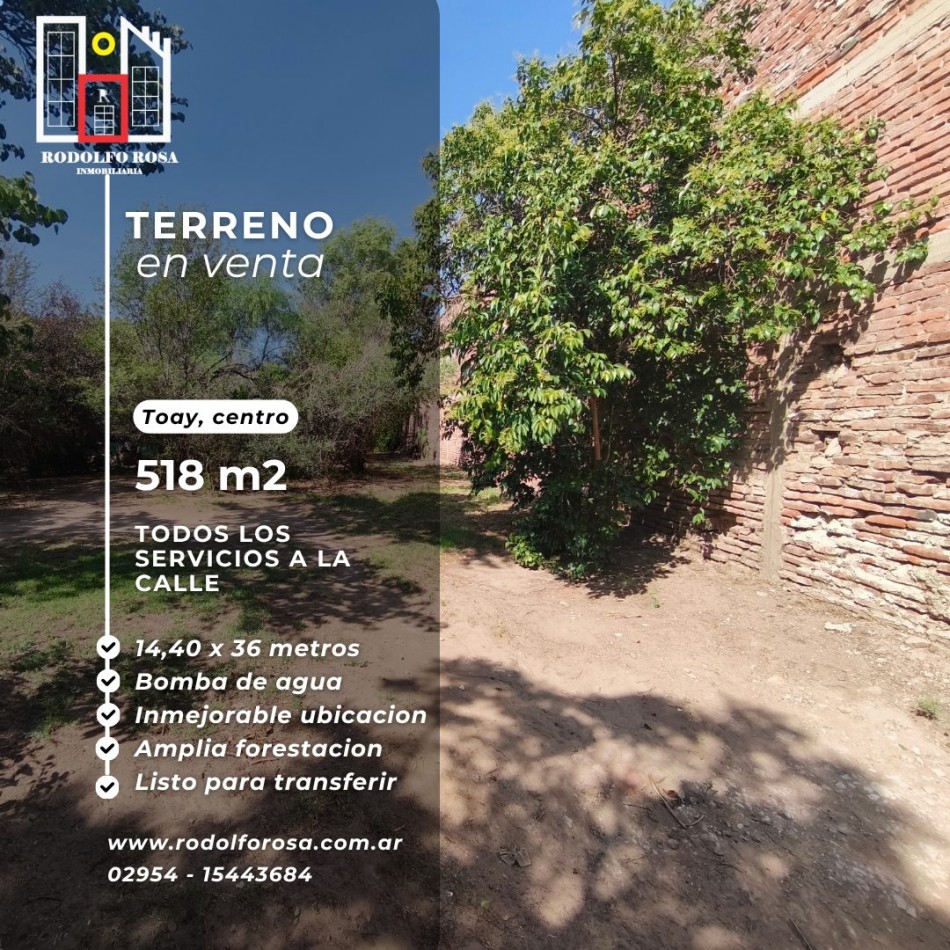 OPORTUNIDAD PARA INVERSORES - TERRENO CENTRICO EN TOAY