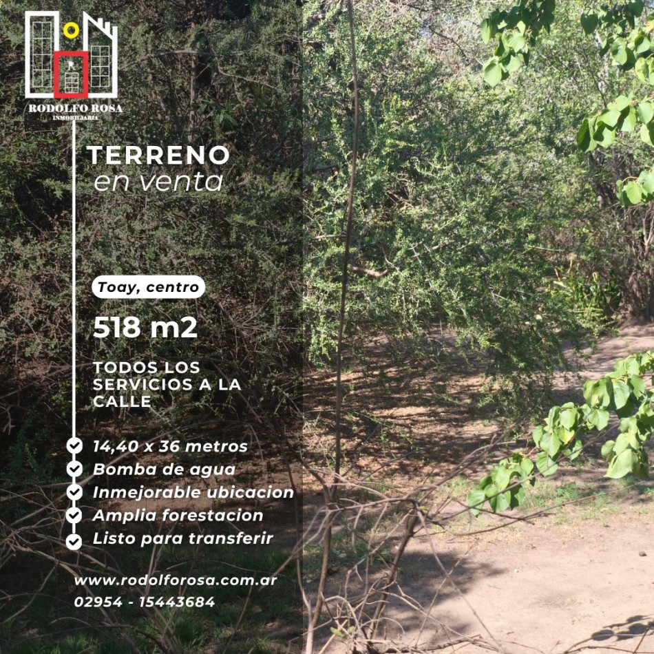 OPORTUNIDAD PARA INVERSORES - TERRENO CENTRICO EN TOAY