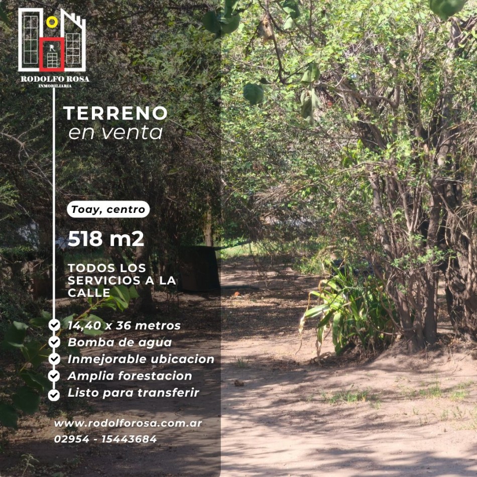 OPORTUNIDAD PARA INVERSORES - TERRENO CENTRICO EN TOAY