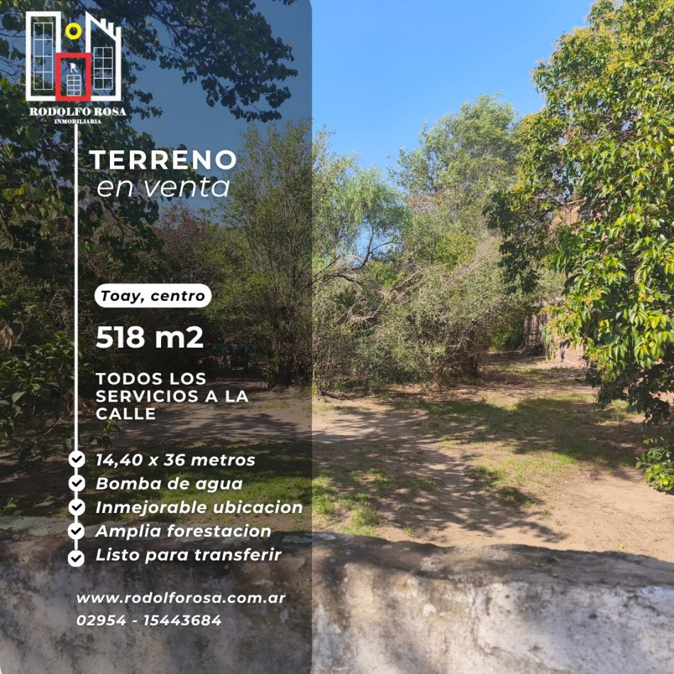 OPORTUNIDAD PARA INVERSORES - TERRENO CENTRICO EN TOAY