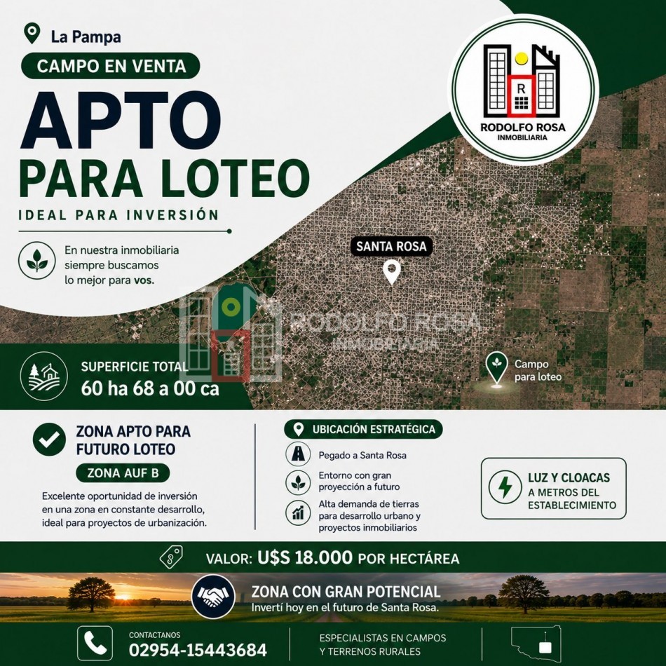 60 hectareas loteables ejido urbano Santa Rosa, La Pampa - imperdibles