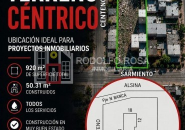 Terreno centrico de 920 metros cuadrados, ubicado sobre calle Sarmiento, Santa Rosa, La Pampa